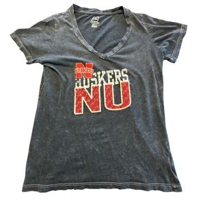 Nebraska Huskers ProEdge V-Neck T-Shirt XL Extra Large NU Football Gray